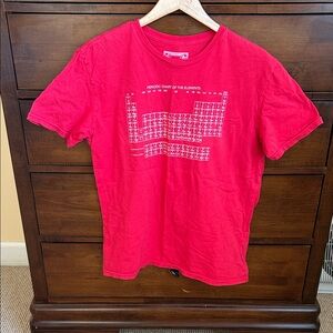 Red Periodic Chart of the Elements T-Shirt Size Large